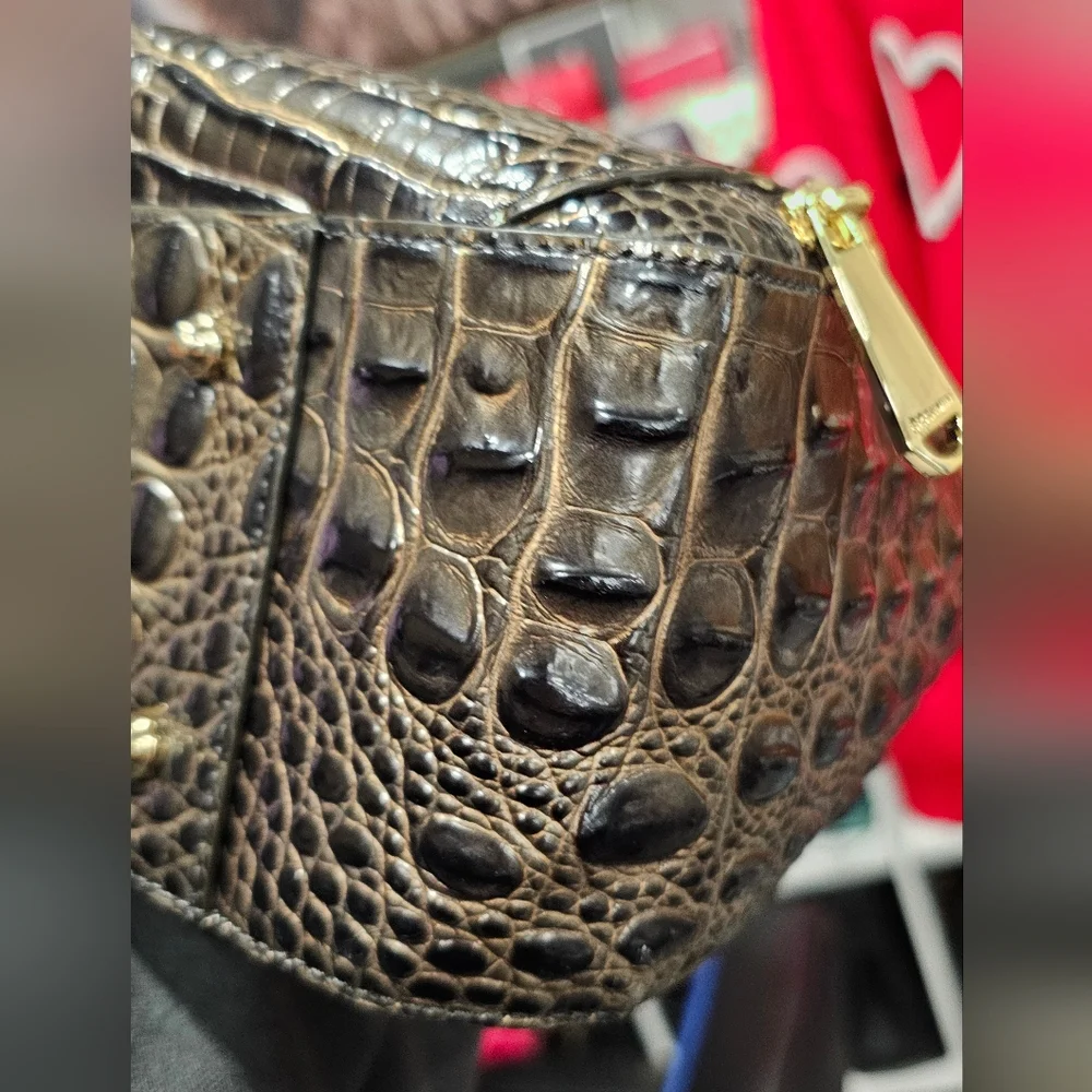 Brahmin Crocodile-Embossed Adina Shoulder Bag Nwot